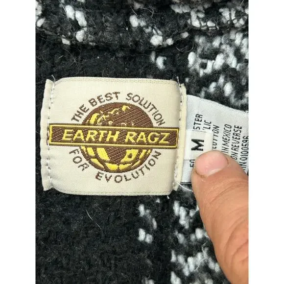 Earth Ragz Baja Hoodie Black and White GUC Medium Adult - Picture 4 of 5